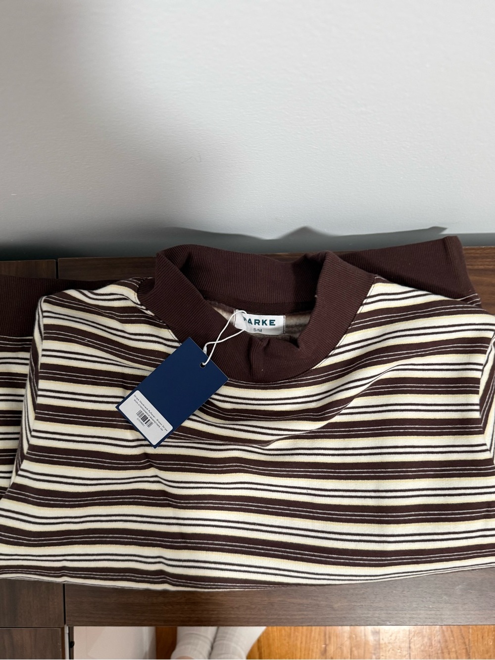 Aarke Brown & Cream Striped Crewneck Sweatshirt